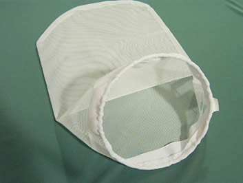 A white polyester filter bags for liquid filtration